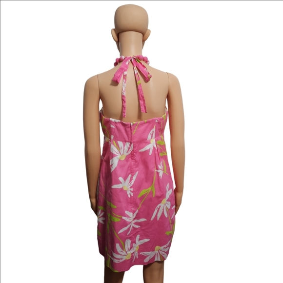 Lilly Pulitzer Betsey Pink Floral Strapless Barbiecore Dress Sz 10 - Picture 4 of 5